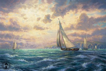 Thomas Kinkade Painting - Nuevos horizontes Thomas Kinkade